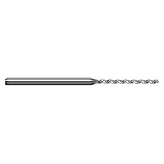 1.041 mm Dia. × 3 mm Shank × 7 mm Flute Length × 50 mm OAL, 5xD, 130°, TiB2, 3xD Flute, Round Solid Carbide Drill - Exact Tool & Supply