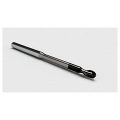 2.5mm - 3mm Shank - 3mm LOC - 38mm OAL 2 FL Ball Nose Carbide End Mill with 15mm Reach-Nano Coated - Exact Tool & Supply