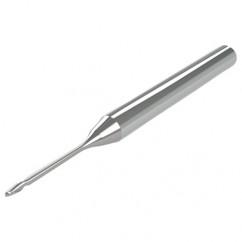 .015 Dia. - .023" LOC - 1-1/2" OAL 2 FL Ball Nose Carbide End Mill with .023 Reach - Uncoated - Exact Tool & Supply