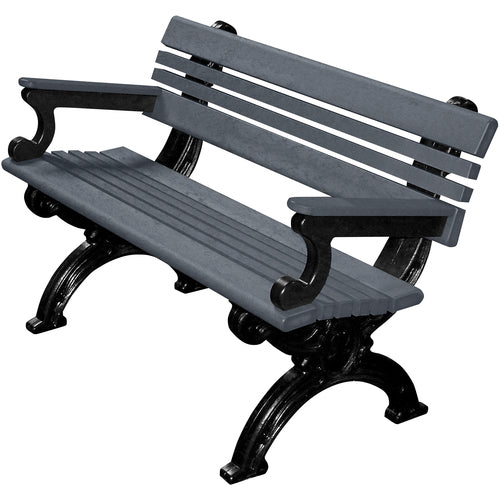 Bench Cambridge With Arms 48 Bk Frame Char Seat - Exact Tool & Supply
