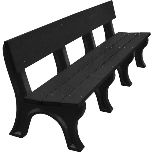 Bench Landmark Backed 96 Bk Leg Black Seat - Exact Tool & Supply