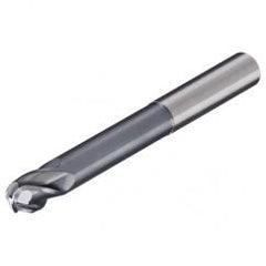 3/16" Dia. - 3" OAL - AlTiN-CBD-30°-Center Cut-Long Reach Ball Nose HP End Mill-4 FL - Exact Tool & Supply