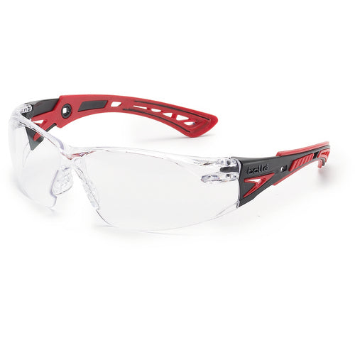 RUSH+ - Clear Lens - Black & Red Frame PC ASAF Platinum - Exact Tool & Supply