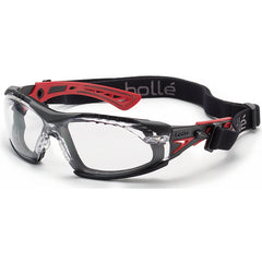 RUSH+ w/Strap & Foam - Clear Lens - Black & Red - Exact Tool & Supply