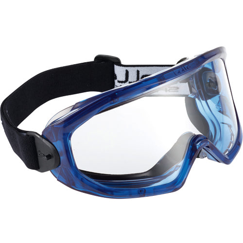Super Blast Clear Vented Goggles-Clear Lens - Blue Frame - Exact Tool & Supply