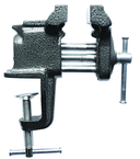 3" Light  Duty Clamp on Vise - Cast Iron - Serrated Jaws - Cast in Pipe Jaws - Exact Tool & Supply