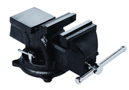 4" General Purpose Vise - Cast Iron - Serrated Jaws - Swivel Base - Built in Anvil - Exact Tool & Supply