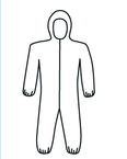 White SMMMS Coverall w/ Zipper Front, Hood, Elastic Wrists & Ankles X-Large - Exact Tool & Supply