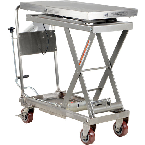 Partially SS Cart W/Scale 500lb 32 × 19.5 - Exact Tool & Supply