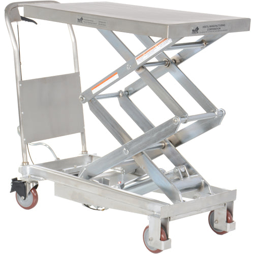 Partial SS Elevating Cart 800lb 35.5 × 20 - Exact Tool & Supply
