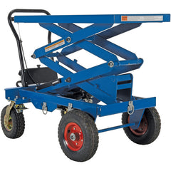 Pneumatic Tire Cart Double Scissor 600lb - Exact Tool & Supply