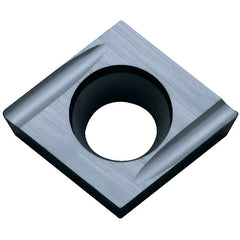 CCGT 32505 F-U TN60, 0.0079″ Corner Radius, 5/32″ Thick, 3/8″ Inscribed Circle, TiCN/NbC, Diamond, Turning Indexable Insert - Exact Tool & Supply