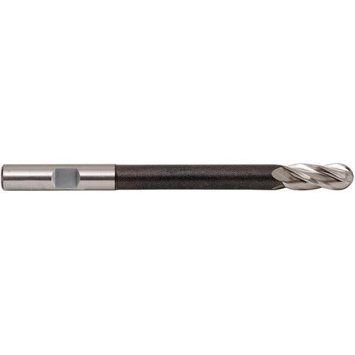 ‎1″ Dia. × 1″ Shank × 8″ DOC × 10-1/4 OAL, HSS 4 Flute, Ballnose End Mill - Exact Tool & Supply