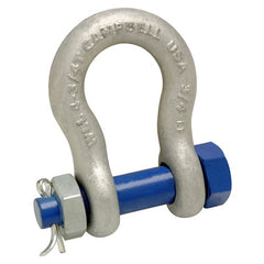 1/4″ Anchor Shackle, Bolt Type, Forged Carbon Steel, Galvanized - Exact Tool & Supply