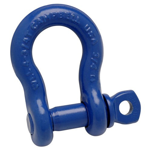 1/2″ Anchor Shackle, Screw Pin, Forged Carbon Steel, Painted Blue - Exact Tool & Supply