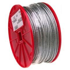 1/4" 7X19 CABLE GALVANIZED WIRE 250 - Exact Tool & Supply