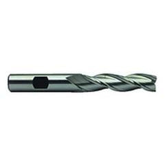 1 Dia. x 6-1/2 Overall Length 3-Flute Square End High Speed Steel SE End Mill-Round Shank-Center Cut-Uncoated - Exact Tool & Supply