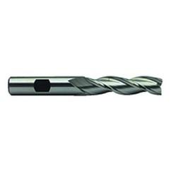 5/8 Dia. x 4-5/8 Overall Length 3-Flute Square End High Speed Steel SE End Mill-Round Shank-Center Cut-Uncoated - Exact Tool & Supply