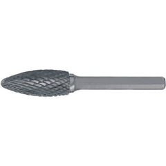 SH-2L6 Double Cut Solid Carbide Bur-Flame Shape - Exact Tool & Supply