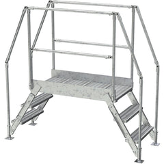 Aluminum Cross Over Ladder 38″ Wide 3 Step - Exact Tool & Supply