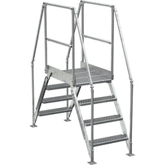 Aluminum Cross Over Ladder 26″ Wide 4 Step - Exact Tool & Supply