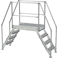 Aluminum Cross Over Ladder 38″ Wide 4 Step - Exact Tool & Supply