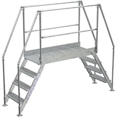 Aluminum Cross Over Ladder 50″ Wide 4 Step - Exact Tool & Supply