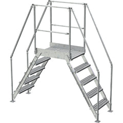 Aluminum Cross Over Ladder 26″ Wide 5 Step - Exact Tool & Supply