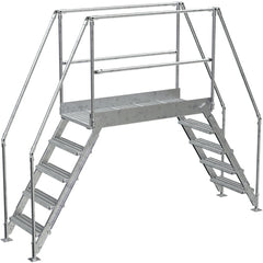 Aluminum Cross Over Ladder 50″ Wide 5 Step - Exact Tool & Supply