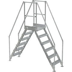 Aluminum Cross Over Ladder 14″ Wide 6 Step - Exact Tool & Supply