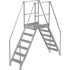 Aluminum Cross Over Ladder 26″ Wide 6 Step - Exact Tool & Supply