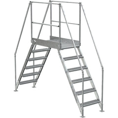 Aluminum Cross Over Ladder 38″ Wide 6 Step - Exact Tool & Supply