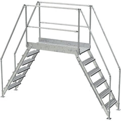 Aluminum Cross Over Ladder 50″ Wide 6 Step - Exact Tool & Supply