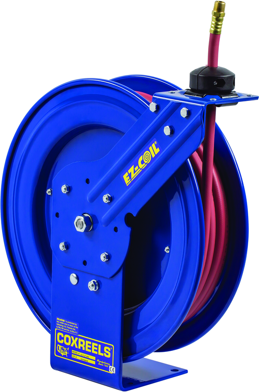 #EZ-P-LP-450 For 1/2" x 50' Hose Safety Series Spring Rewind Hose Reel - Exact Tool & Supply