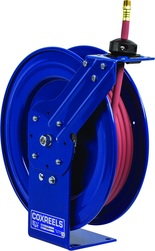 #P-LP-350 For 3/8" x 50' Hose Low Pressure Spring Rewind Hose Reel w/ Hose - Exact Tool & Supply