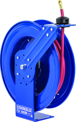 #SH-N-375 For 3/8" x 75' Hose Low Pressure Spring Rewind Hose Reel with Super Hub w/ Hose - Exact Tool & Supply