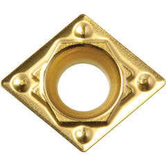 CPMH 322 HQ CA5515, 1/32″ Corner Radius, 1/8″ Thick, 3/8″ Inscribed Circle, TiCnulll2O3/TiN, Diamond, Turning Indexable Insert - Exact Tool & Supply
