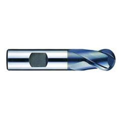 1/2" Dia. - 3" OAL - Alcrona M42-Ball Nose HP End Mill-2 FL - Exact Tool & Supply