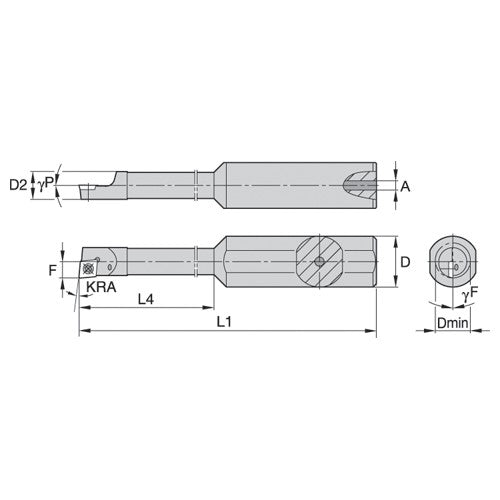 CSBI2505001255R WG STEEL BORING BAR STEPPED