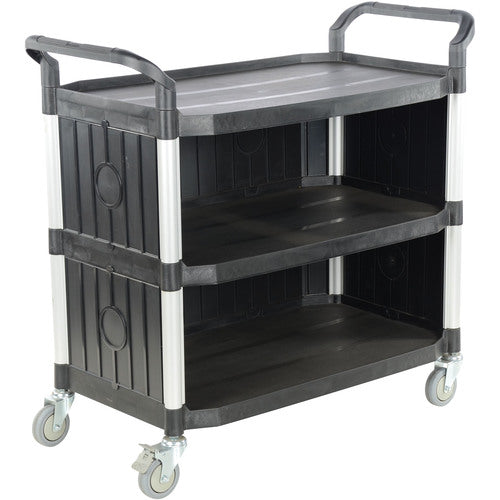 Commercial Cart 43 × 20 3-Shelf W/ Panels - Exact Tool & Supply