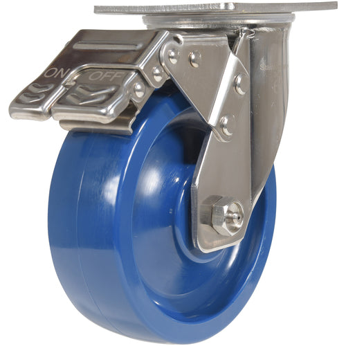 6 × 2 Solid Polyurethane (SPU)Swivel W/Total Brake - Exact Tool & Supply