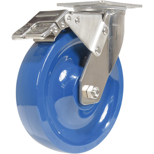 8 × 2 Solid Polyurethane (SPU)Swivel W/Total Brake - Exact Tool & Supply
