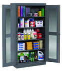 36"W x 18"D x 72"H C-Thru Storage Cabinet, Knocked-Down, with 4 Adj. Shelves, Easy Viewing into Cabinet - Exact Tool & Supply