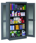 36"W x 24"D x 72"H C-Thru Storage Cabinet, Knocked-Down, with 4 Adj. Shelves, Easy Viewing into Cabinet - Exact Tool & Supply