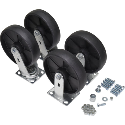 8″ × 2″ Glass Filled Nylon Caster Kit 5000# Cap - Exact Tool & Supply