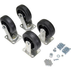 6″ × 2″ Mold-On-Rubber Caster Kit 2400# Cap - Exact Tool & Supply