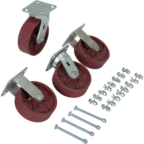 6″ × 2″ Ductile Steel Caster Kit 8000# Cap - Exact Tool & Supply