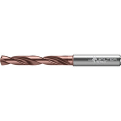 14 mm Dia. × 14 mm Shank × 77 mm Flute Length × 124 mm OAL, 5xD, 140 Degrees, Axial Inclined Exit, DIN 6535 HA, Cylindrical Solid Carbide Drill DC175 WJ30RZ
