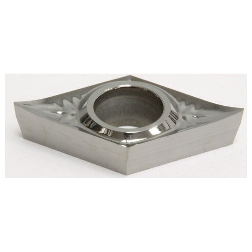 DCGT32.52NAG H1, 0.031″ Corner Radius, 0.016″ Thick, 3/8″ Inscribed Circle, Uncoated, 55 Degree Diamond, Turning Insert - Exact Tool & Supply