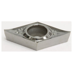 DCGT32.52NAG H1, 0.031″ Corner Radius, 0.016″ Thick, 3/8″ Inscribed Circle, Uncoated, 55 Degree Diamond, Turning Insert - Exact Tool & Supply
